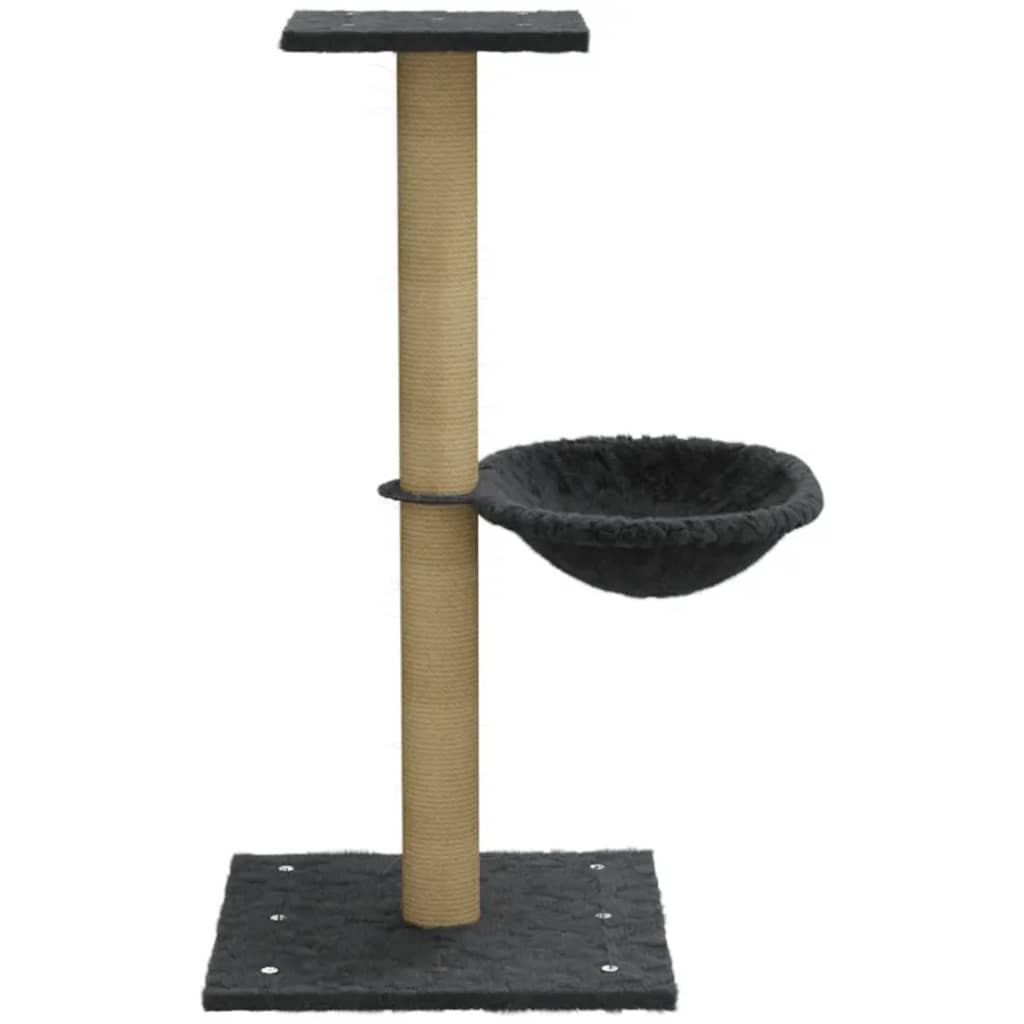 Cat Tree with Sisal Scratching Post Dark Grey 74 cm