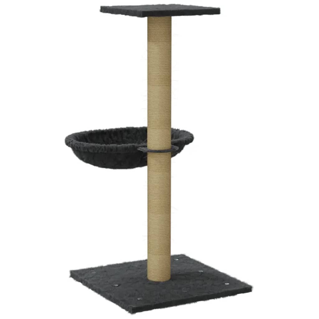 Cat Tree with Sisal Scratching Post Dark Grey 74 cm