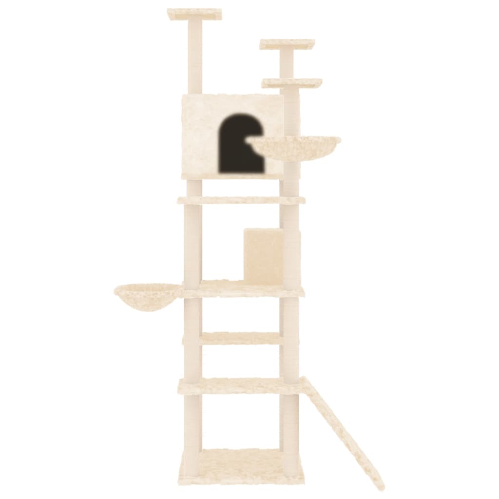 vidaXL Cat Tree with Sisal Scratching Posts Cream 191 cm