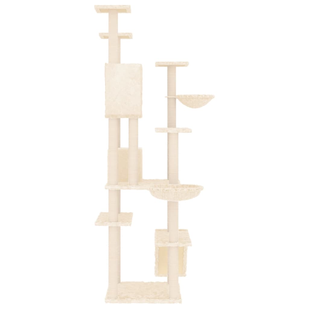 vidaXL Cat Tree with Sisal Scratching Posts Cream 191 cm