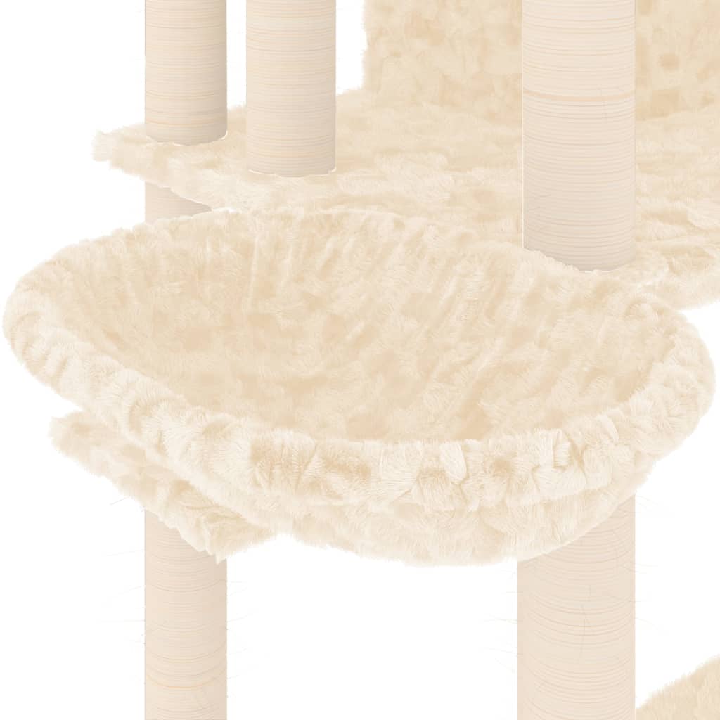 vidaXL Cat Tree with Sisal Scratching Posts Cream 191 cm