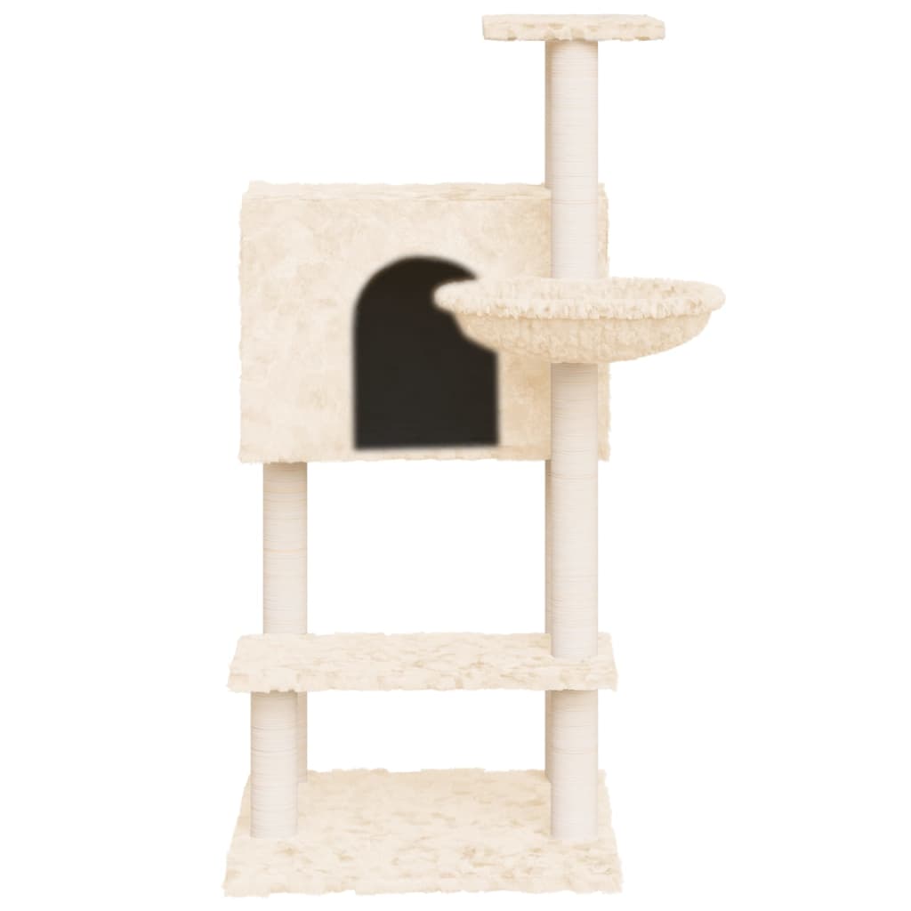 Cat Tree with Sisal Scratching Posts Cream 108.5 cm