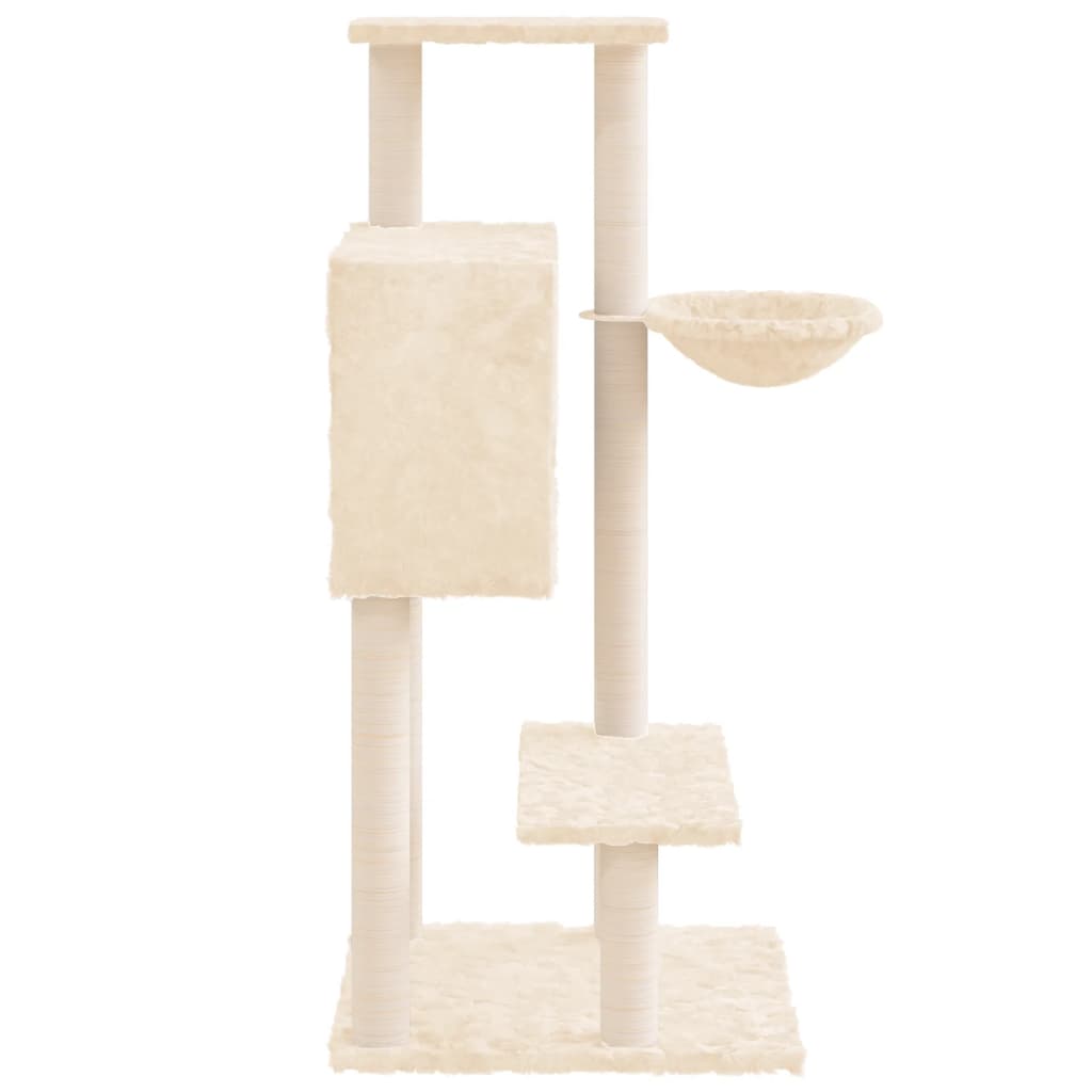 Cat Tree with Sisal Scratching Posts Cream 108.5 cm