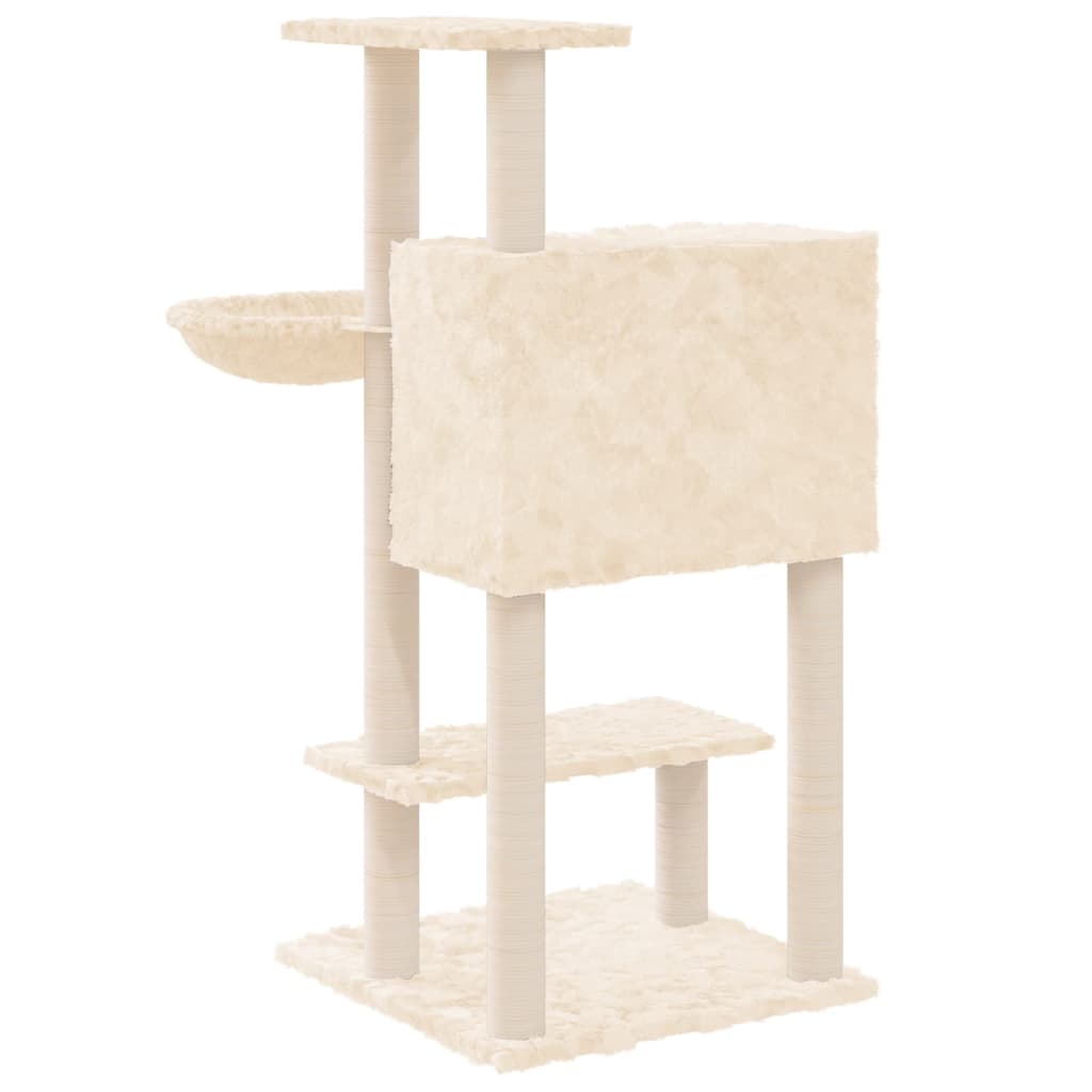 Cat Tree with Sisal Scratching Posts Cream 108.5 cm