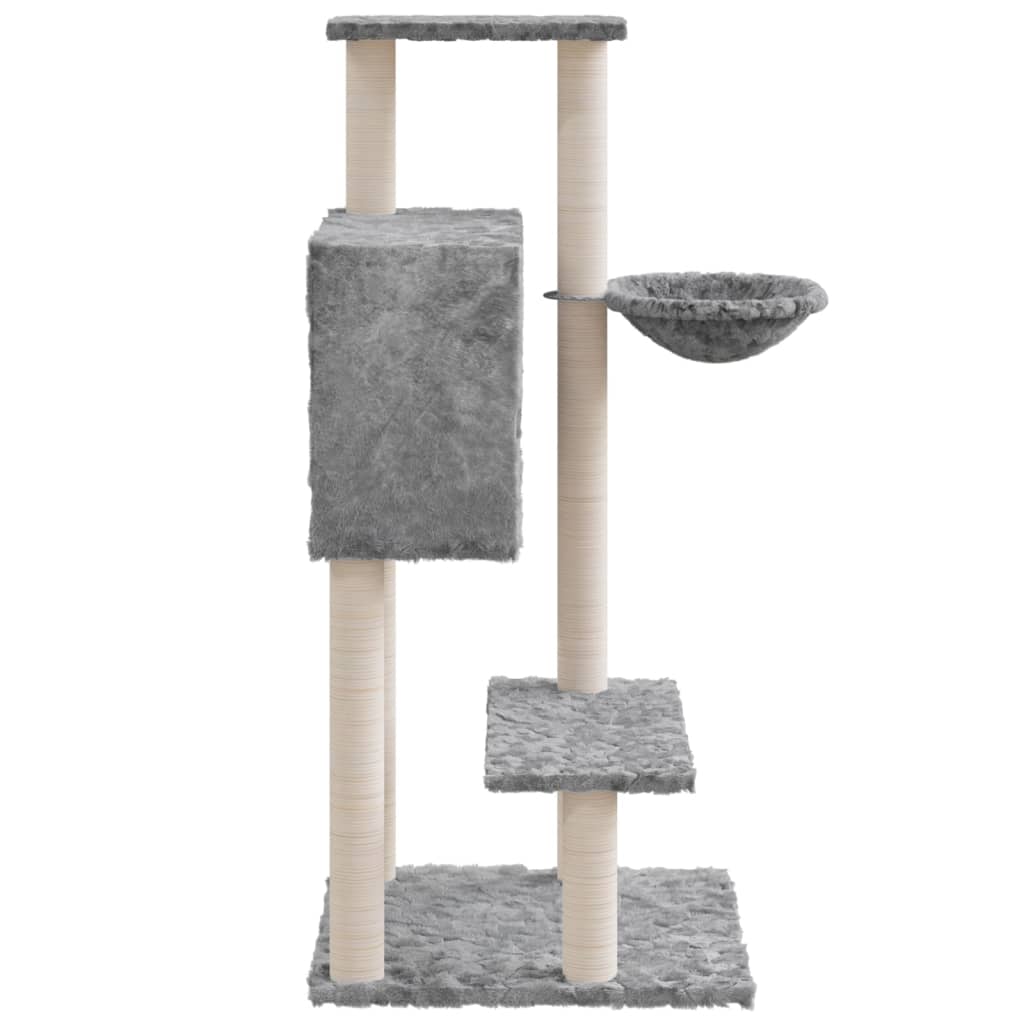 Cat Tree with Sisal Scratching Posts Light Grey 108.5 cm