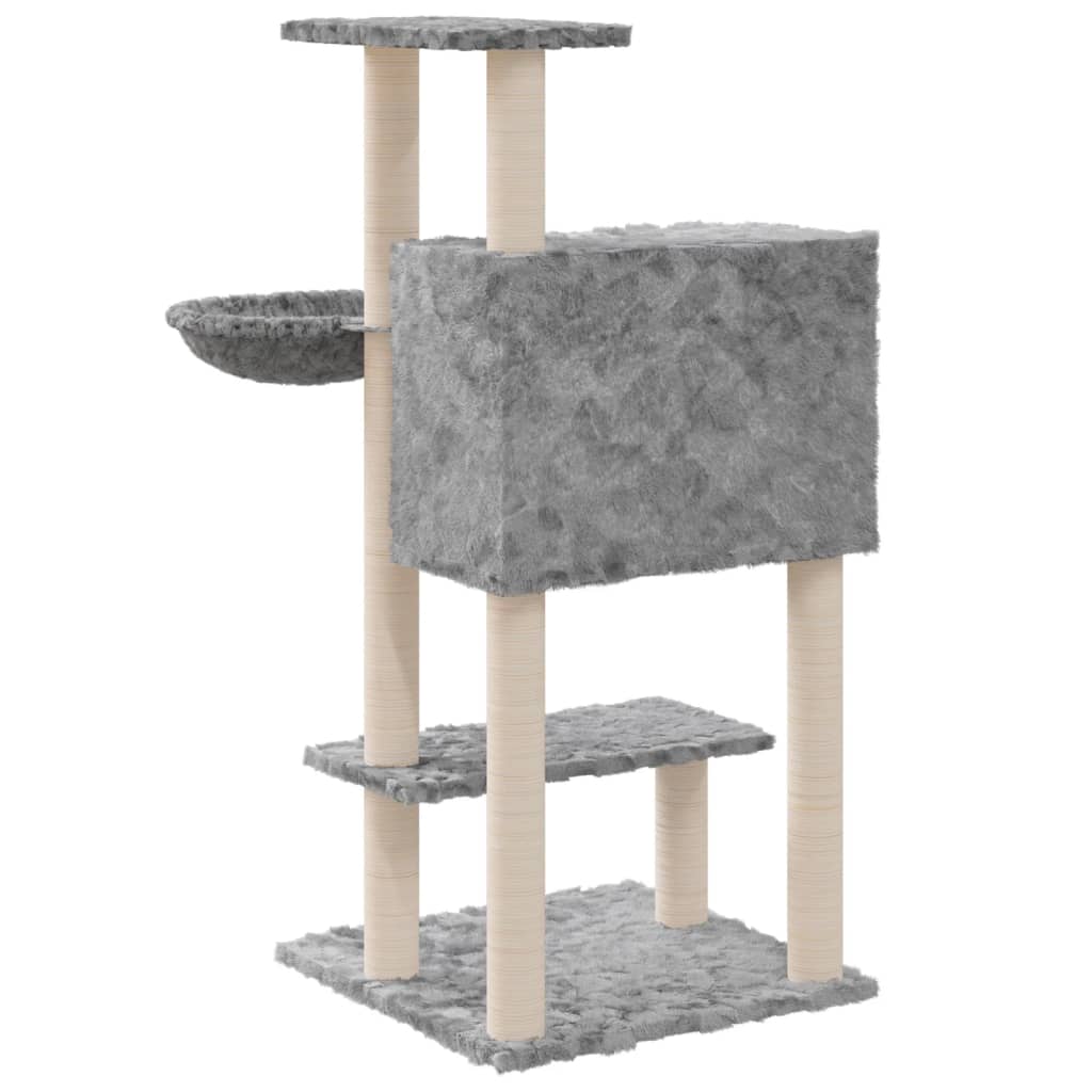 Cat Tree with Sisal Scratching Posts Light Grey 108.5 cm