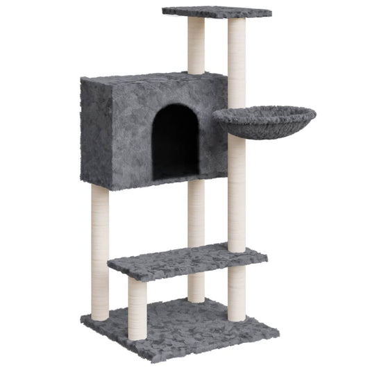 Cat Tree with Sisal Scratching Posts Dark Grey 108.5 cm