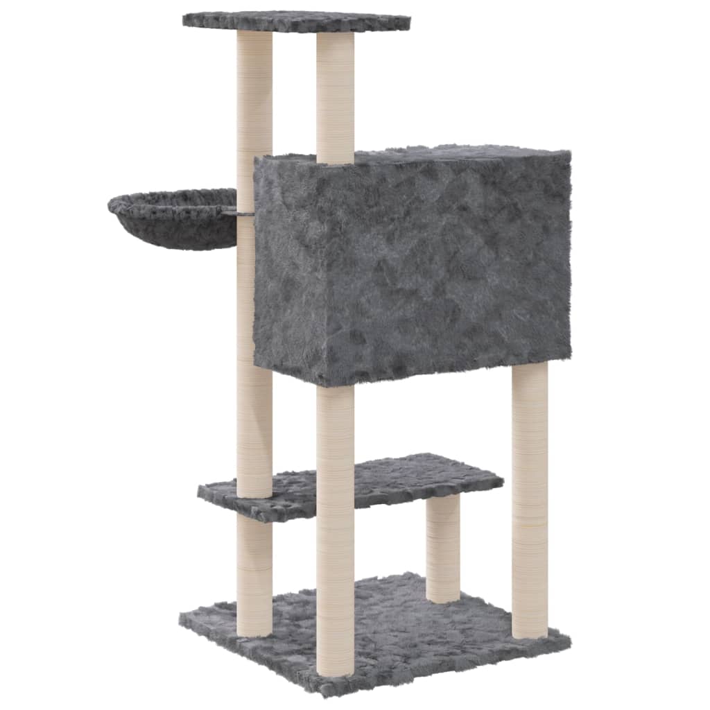 Cat Tree with Sisal Scratching Posts Dark Grey 108.5 cm