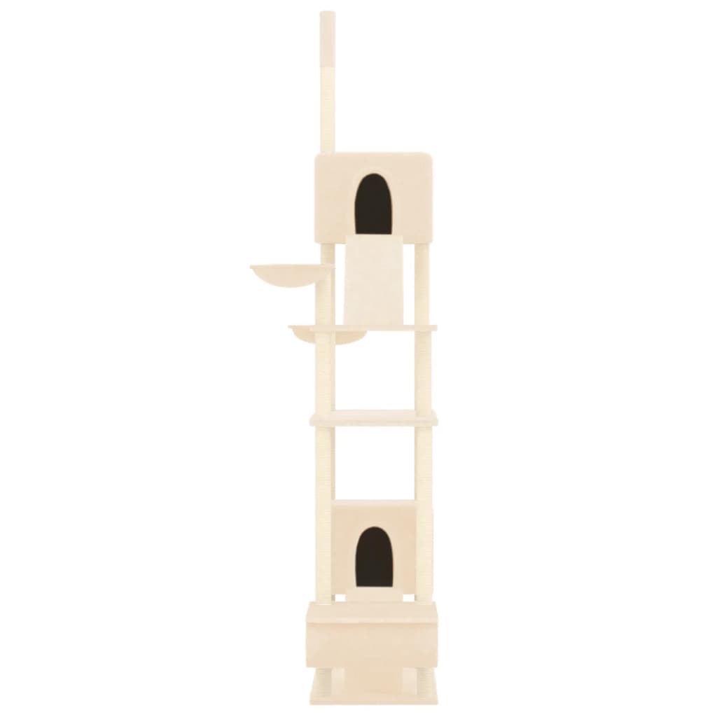 vidaXL Floor to Ceiling Cat Tree Cream 277-303 cm