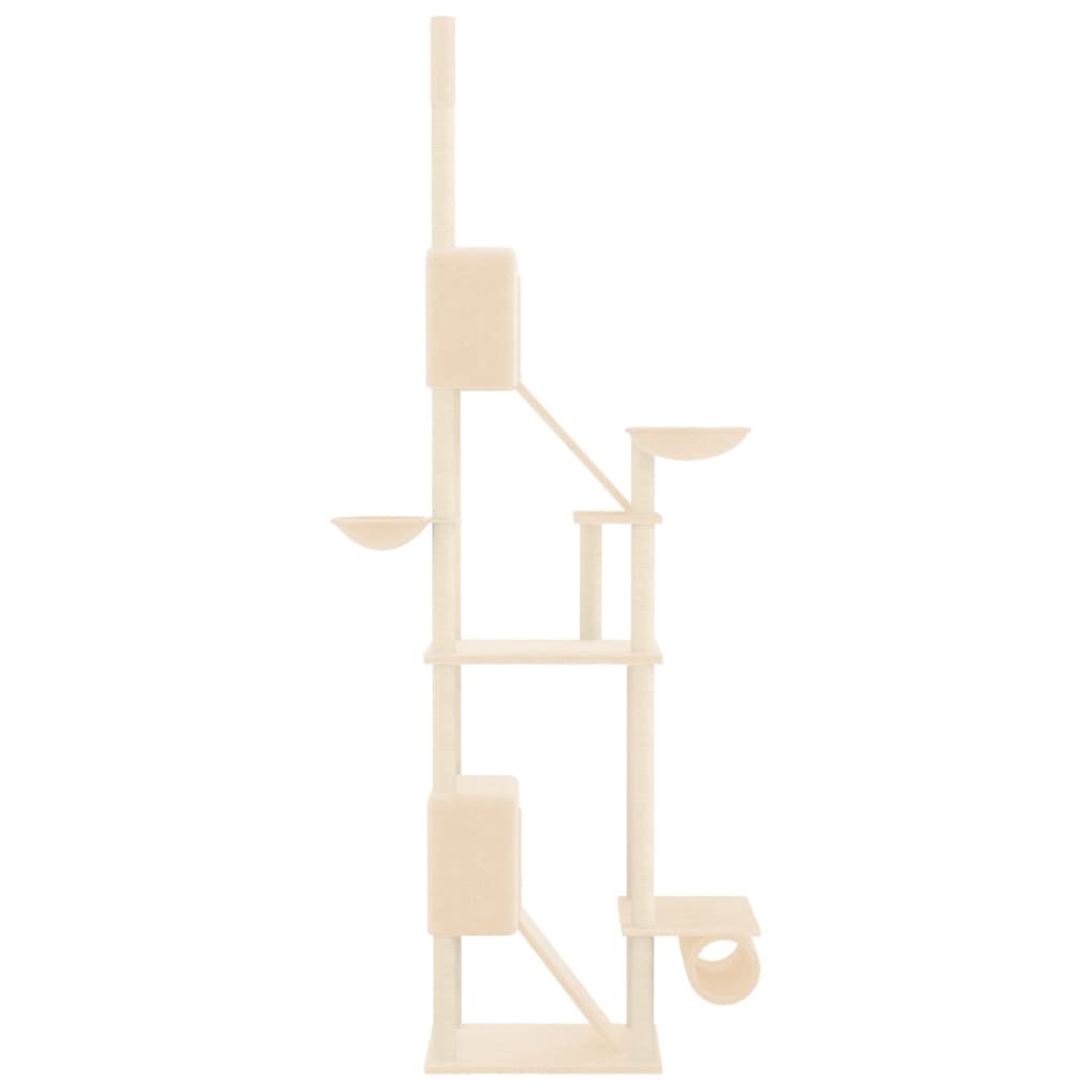 vidaXL Floor to Ceiling Cat Tree Cream 277-303 cm