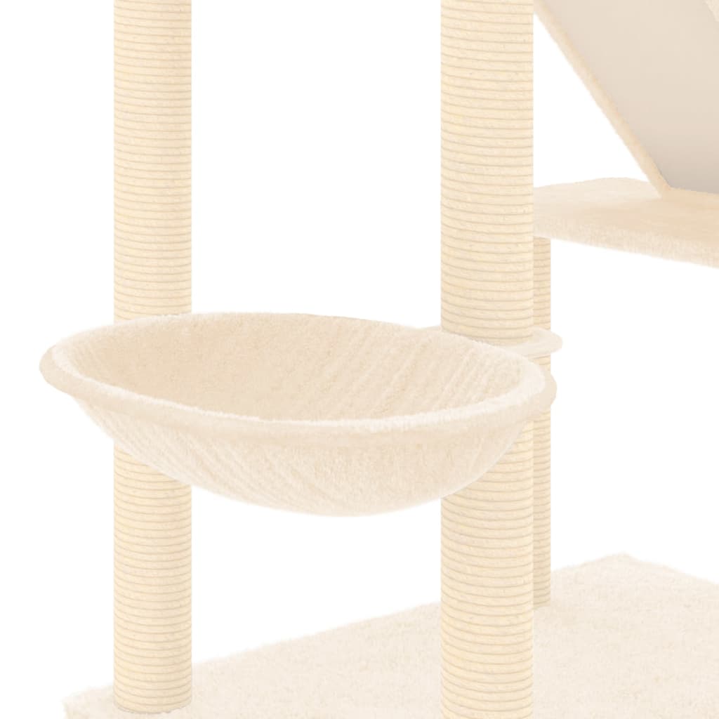 vidaXL Floor to Ceiling Cat Tree Cream 277-303 cm