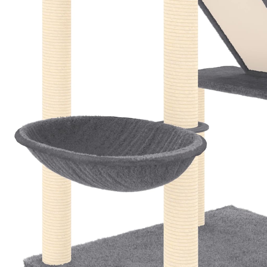 vidaXL Floor to Ceiling Cat Tree Dark Grey 277-303 cm