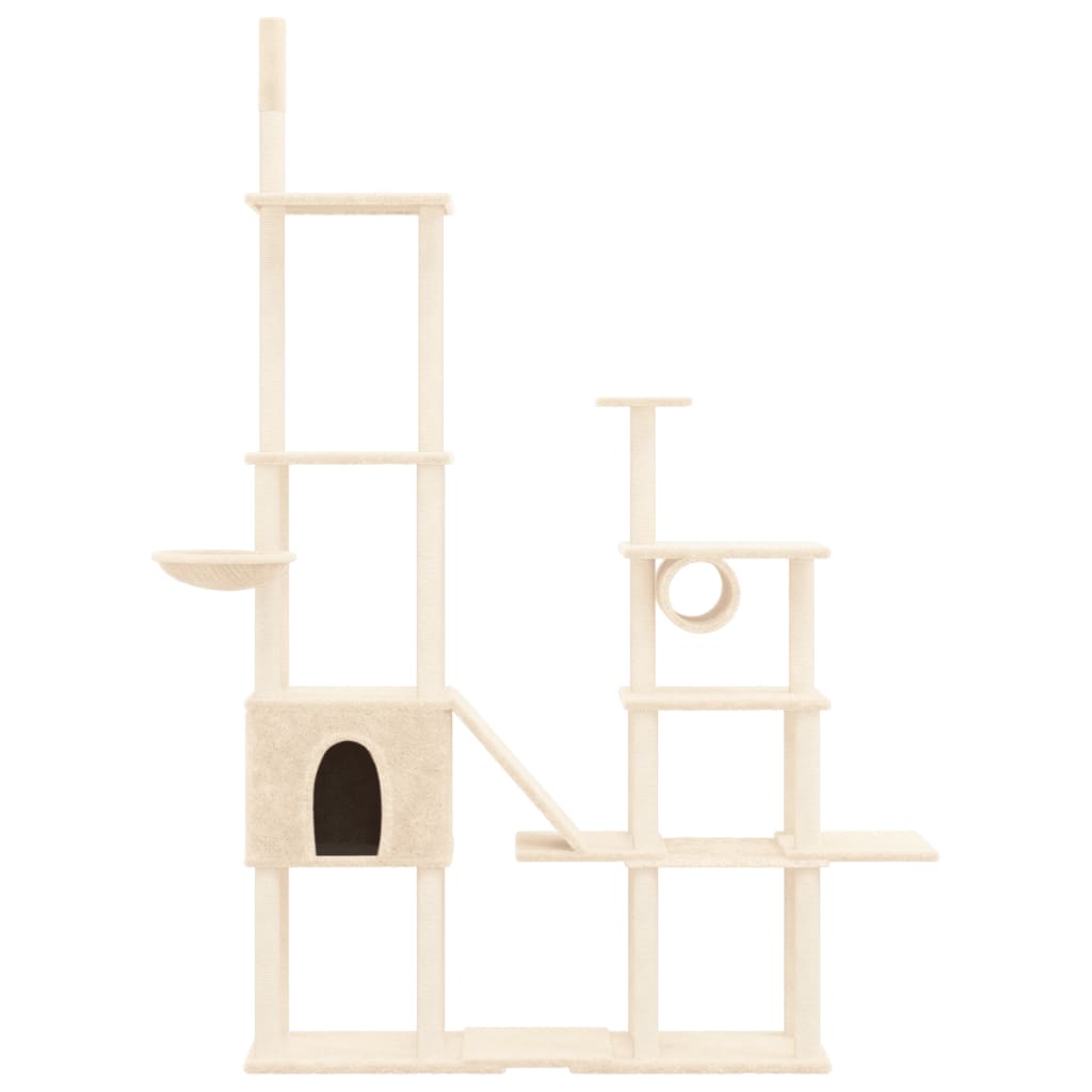 Cat Tree with Sisal Scratching Posts Cream 279 cm