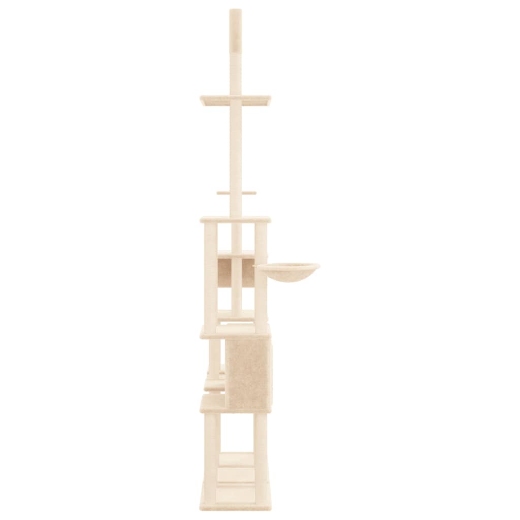 Cat Tree with Sisal Scratching Posts Cream 279 cm