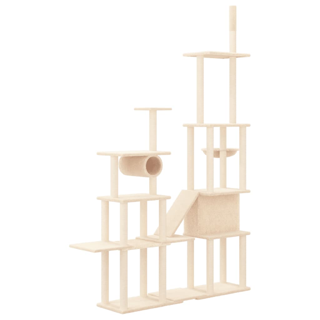 Cat Tree with Sisal Scratching Posts Cream 279 cm