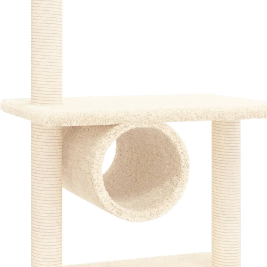 Cat Tree with Sisal Scratching Posts Cream 279 cm