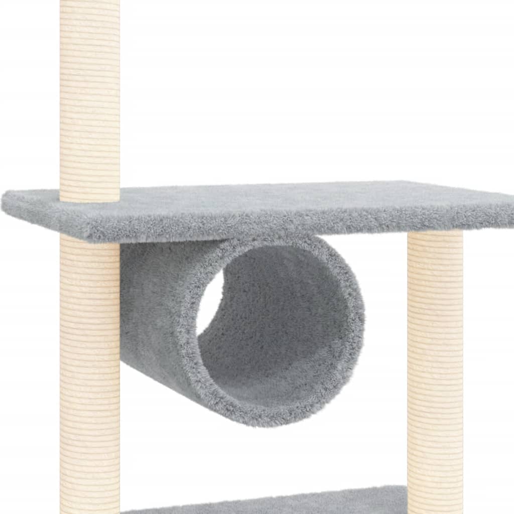 vidaXL Cat Tree with Sisal Scratching Posts Light Grey 279 cm