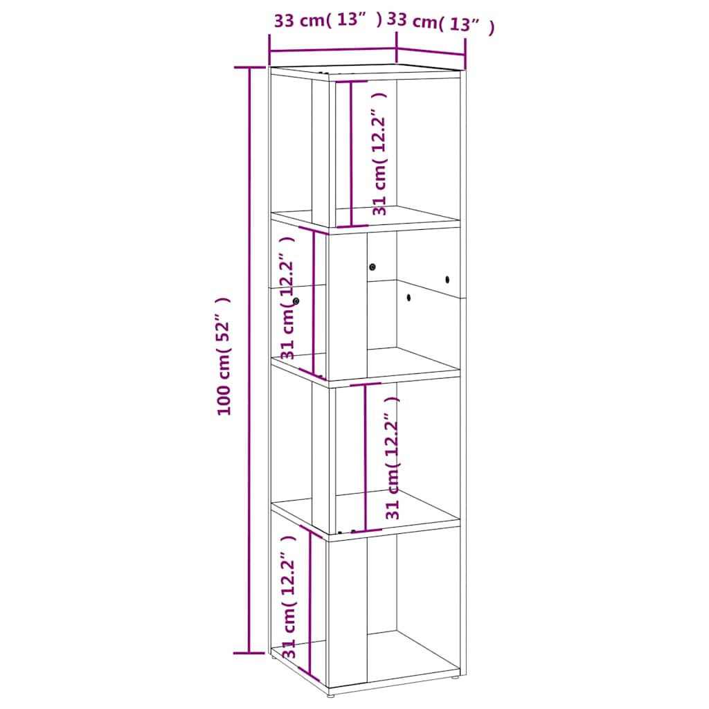 Corner Cabinet Grey Sonoma 33x33x132 cm Engineered Wood