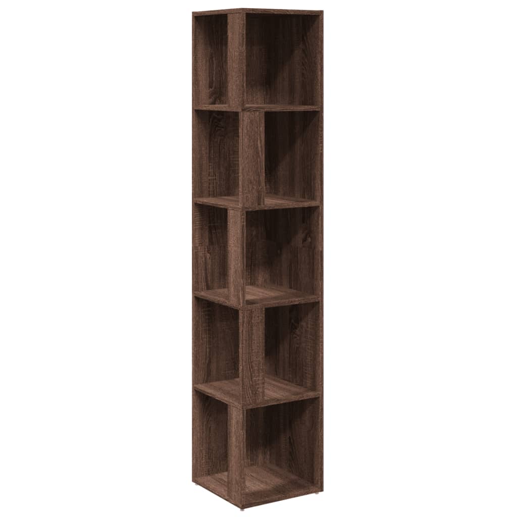 vidaXL Corner Cabinet Brown Oak 33x33x164.5 cm Engineered Wood