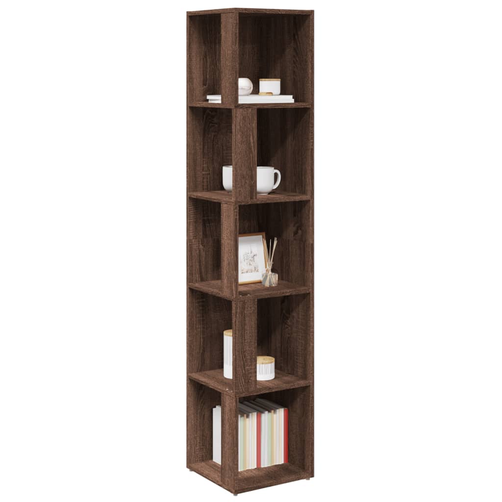 vidaXL Corner Cabinet Brown Oak 33x33x164.5 cm Engineered Wood