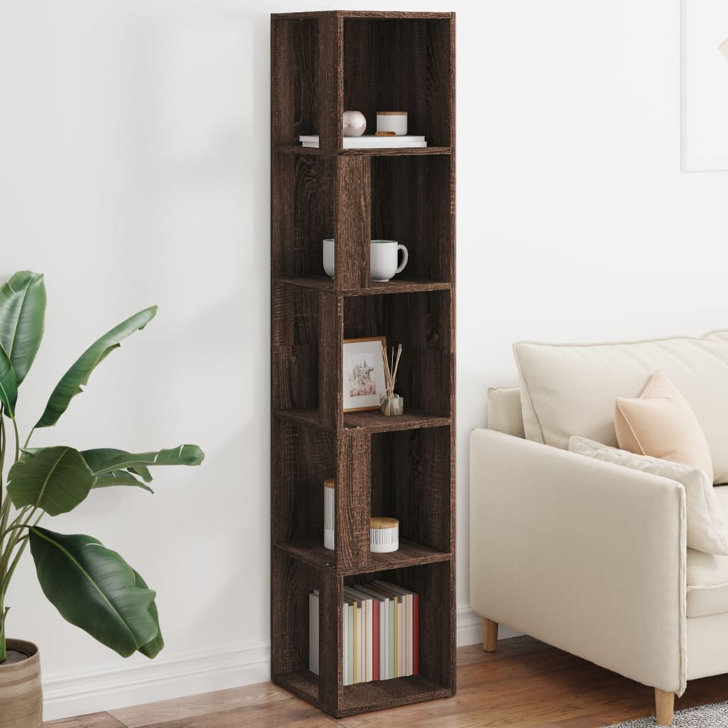 vidaXL Corner Cabinet Brown Oak 33x33x164.5 cm Engineered Wood