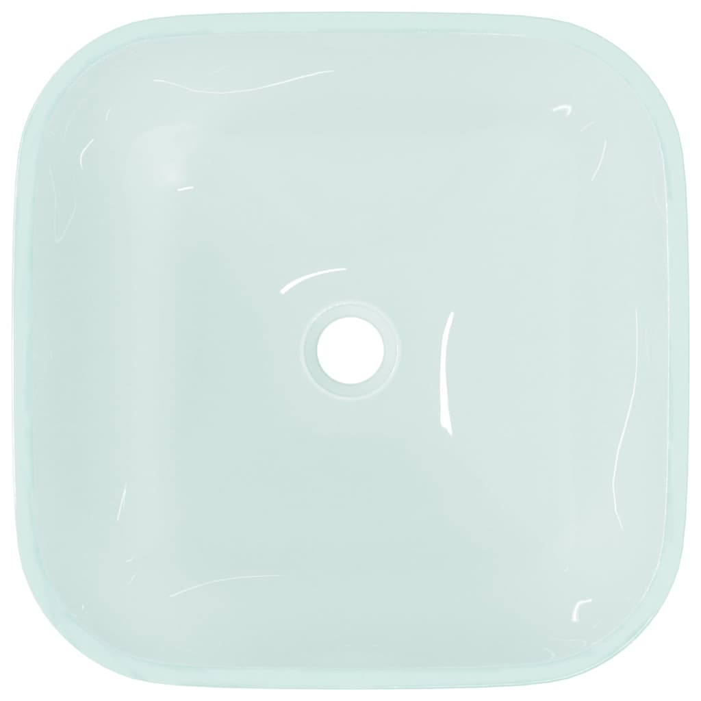 vidaXL Basin Glass 42x42x14 cm Frosted