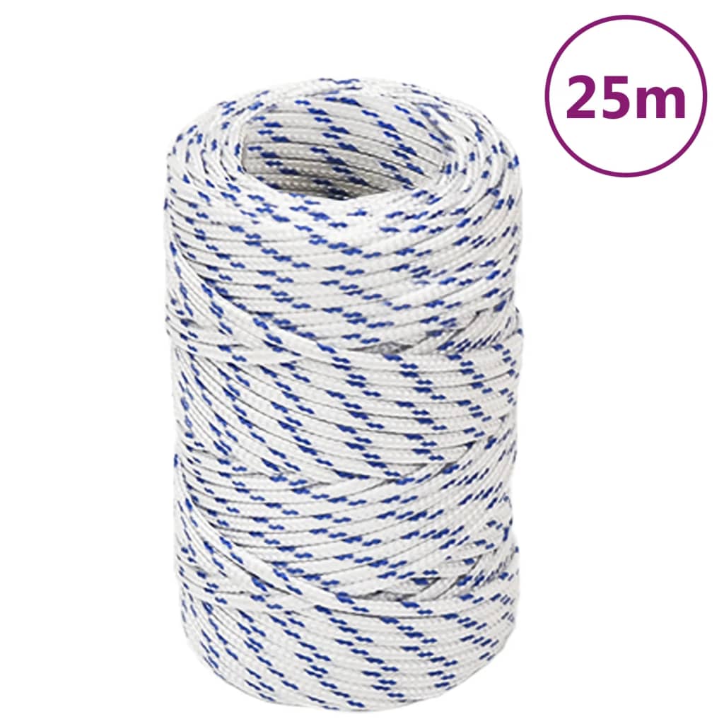 vidaXL Boat Rope White 2 mm 25 m Polypropylene