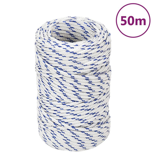 vidaXL Boat Rope White 2 mm 50 m Polypropylene