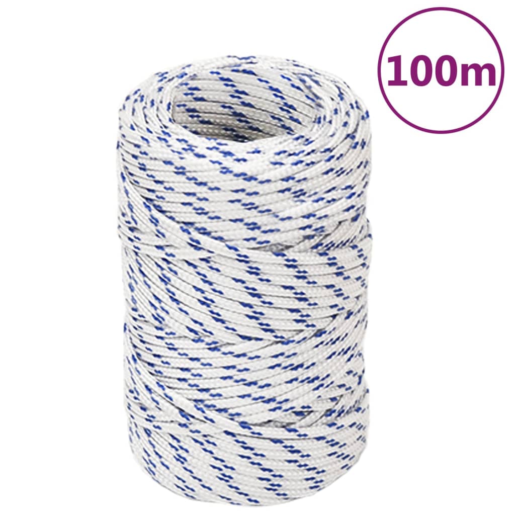 vidaXL Boat Rope White 2 mm 100 m Polypropylene