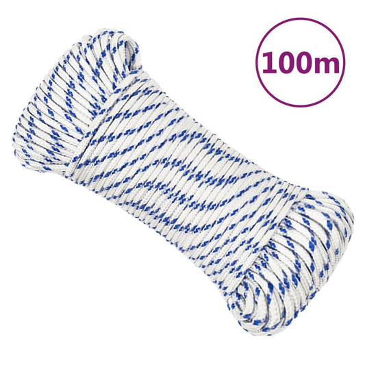 vidaXL Boat Rope White 4 mm 100 m Polypropylene