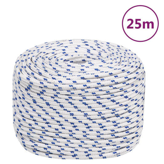 vidaXL Boat Rope White 8 mm 25 m Polypropylene