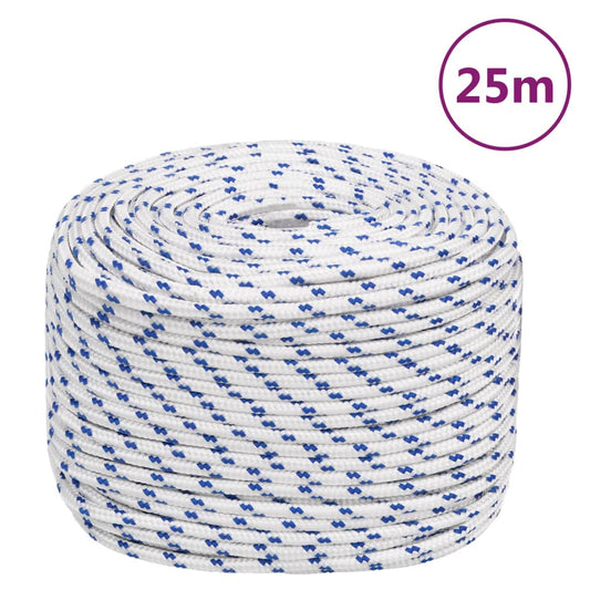 vidaXL Boat Rope White 10 mm 25 m Polypropylene