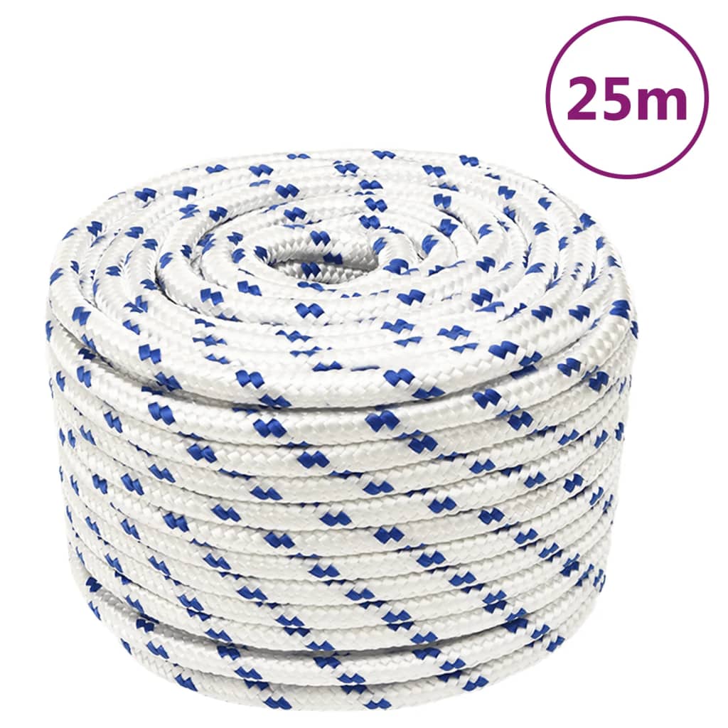 vidaXL Boat Rope White 12 mm 25 m Polypropylene