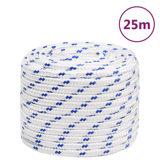 vidaXL Boat Rope White 16 mm 25 m Polypropylene