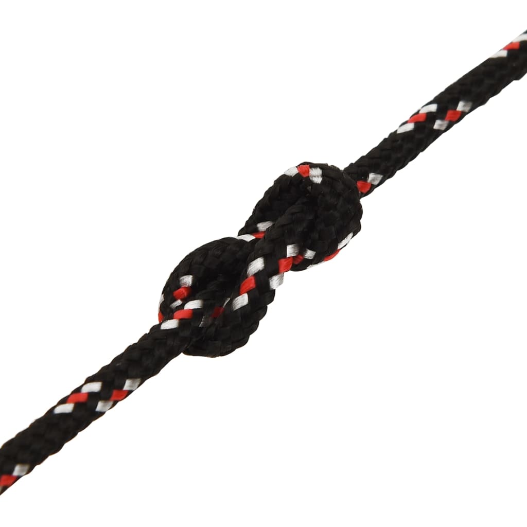 vidaXL Boat Rope Black 5 mm 25 m Polypropylene