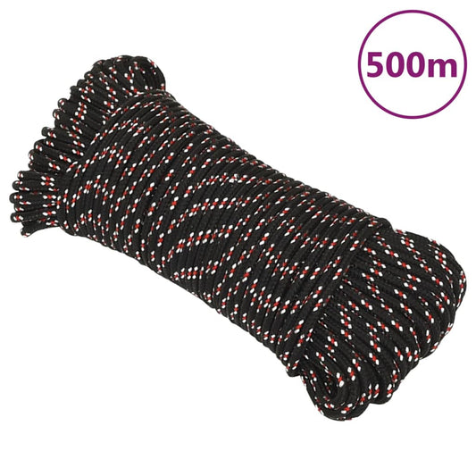 vidaXL Boat Rope Black 5 mm 500 m Polypropylene