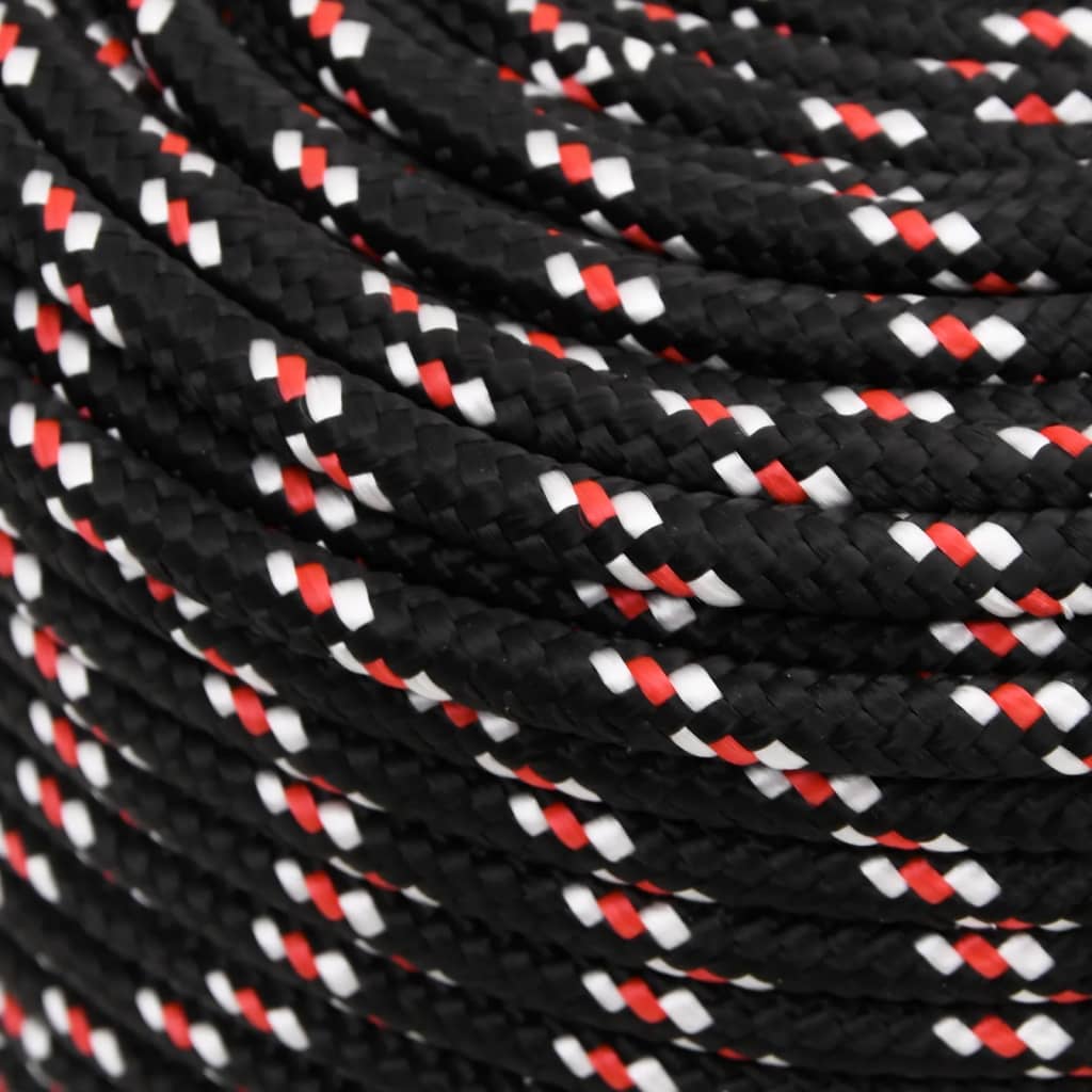 vidaXL Boat Rope Black 6 mm 50 m Polypropylene