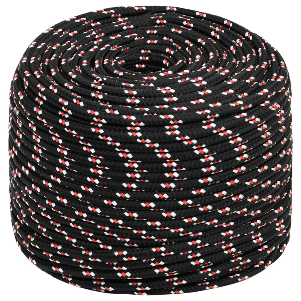 vidaXL Boat Rope Black 8 mm 25 m Polypropylene