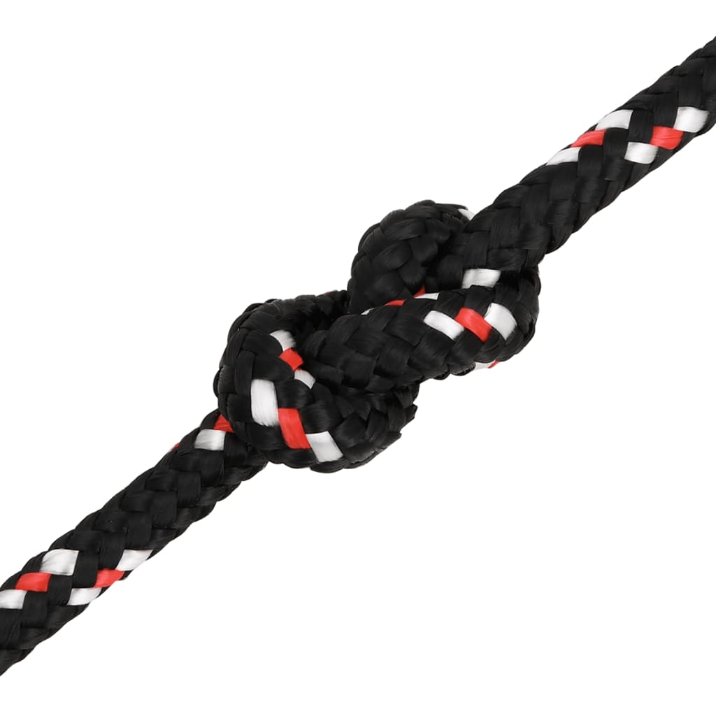 vidaXL Boat Rope Black 8 mm 25 m Polypropylene