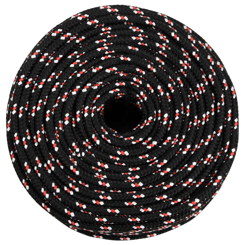 vidaXL Boat Rope Black 8 mm 250 m Polypropylene