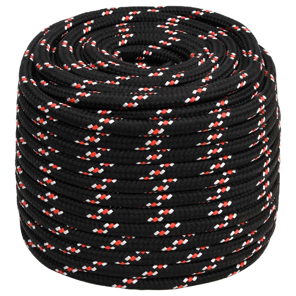 vidaXL Boat Rope Black 18 mm 25 m Polypropylene