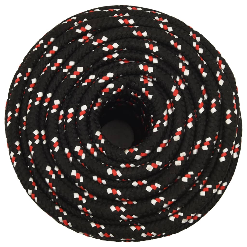 vidaXL Boat Rope Black 18 mm 25 m Polypropylene