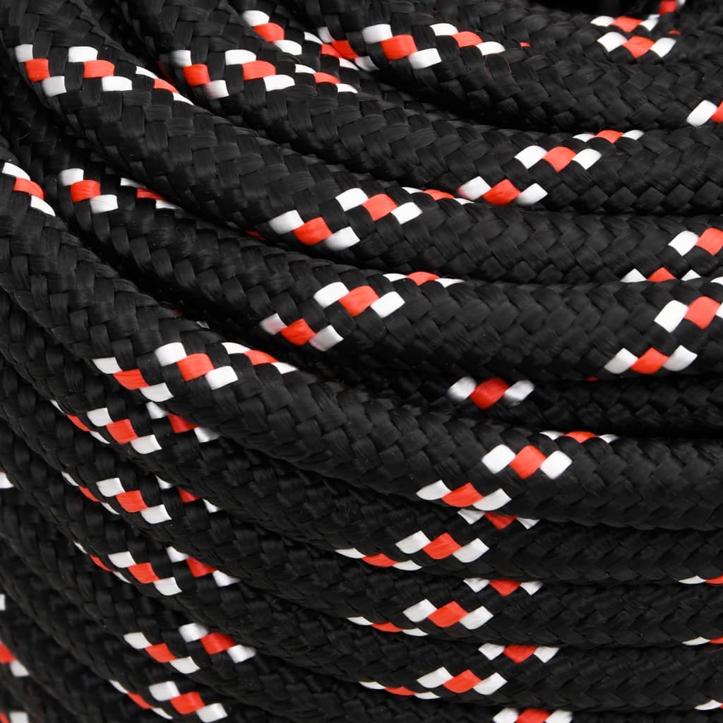 vidaXL Boat Rope Black 18 mm 25 m Polypropylene