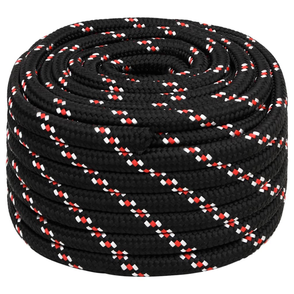 vidaXL Boat Rope Black 20 mm 25 m Polypropylene