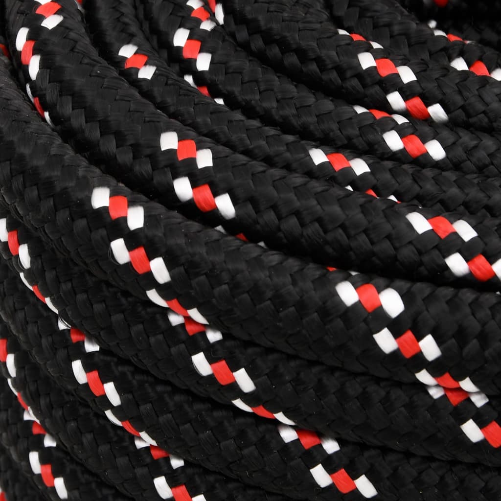 vidaXL Boat Rope Black 20 mm 25 m Polypropylene