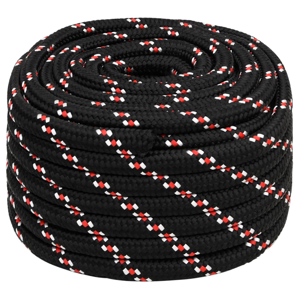 vidaXL Boat Rope Black 20 mm 50 m Polypropylene