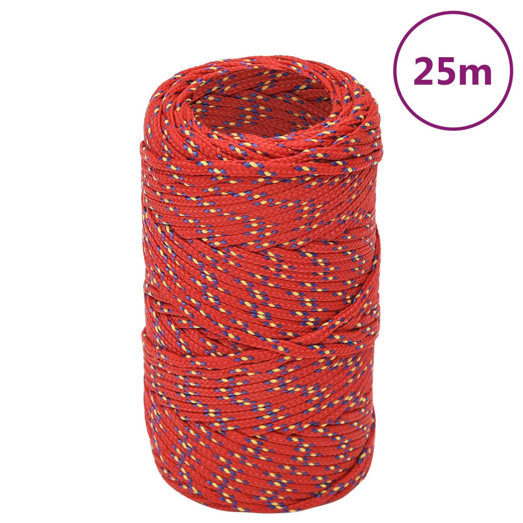 vidaXL Boat Rope Red 2 mm 25 m Polypropylene