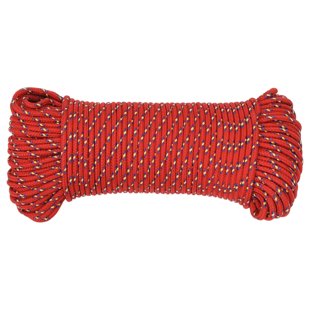 vidaXL Boat Rope Red 3 mm 25 m Polypropylene