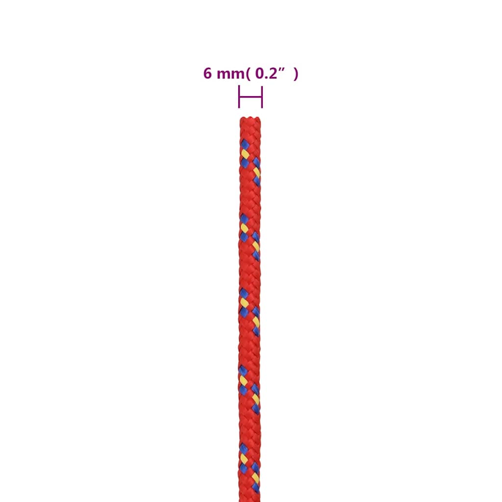 Boat Rope Red 6 mm 50 m Polypropylene