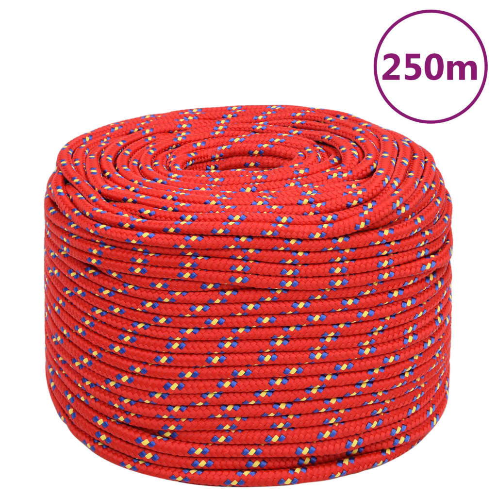 vidaXL Boat Rope Red 6 mm 250 m Polypropylene